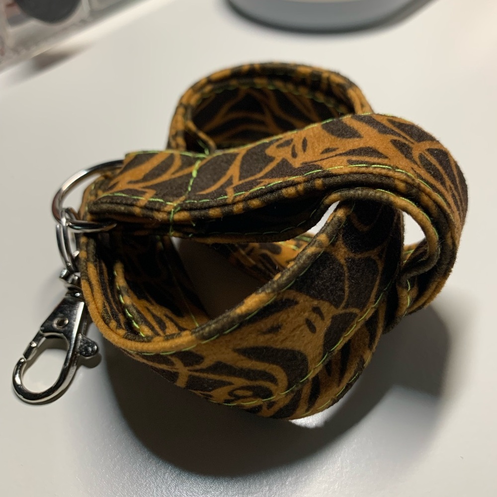 Brown Fabric Keychain